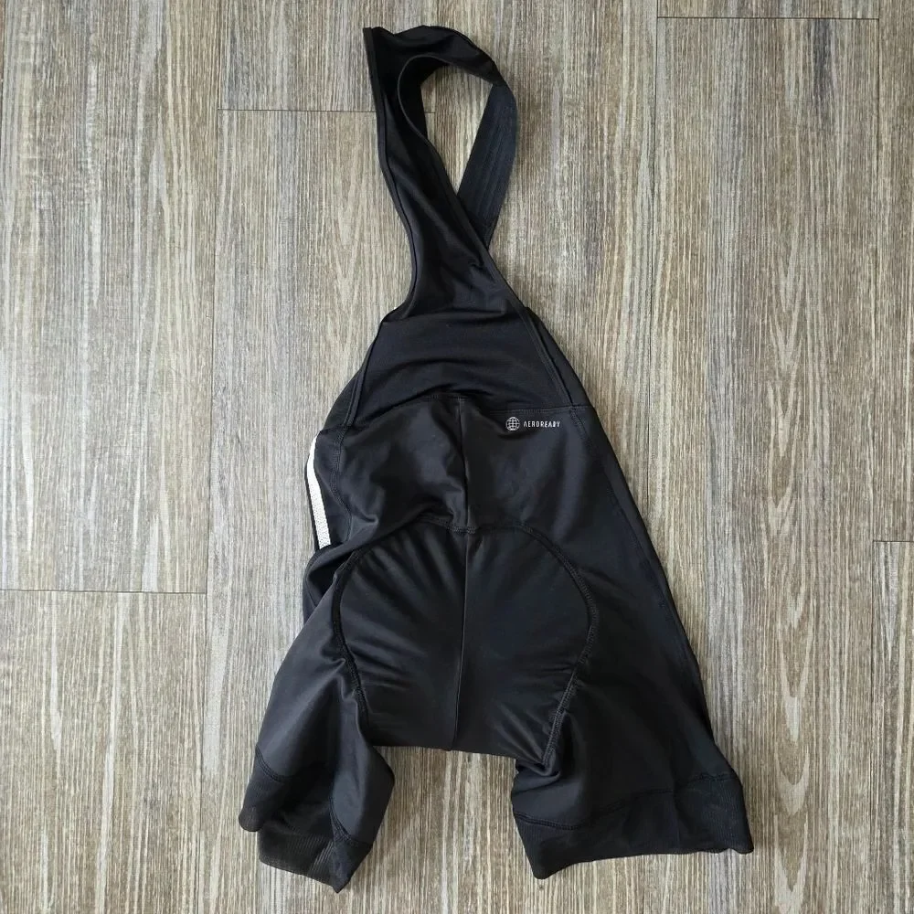 Adidas The Bib Padded Cycling Shorts Black White Women's Large Breathable Straps - Picture 11 of 15